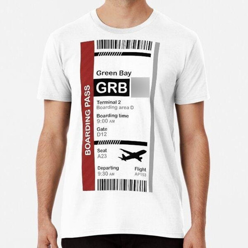 Remera Green Bay Boarding Pass Flight Destination Ticket ALG