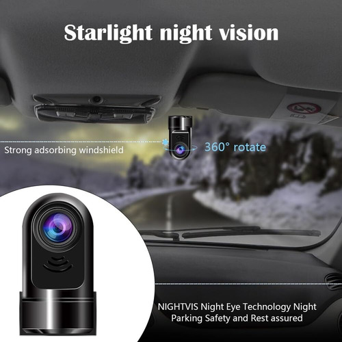 Para Y 1080p Hd 360° Rotación Mini Adas Dashcam Para Auto /