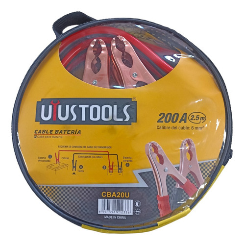 Imagen 1 de 5 de Cables Para Iniciar Baterías 200 Amp X 2.5 Mts Uyustool