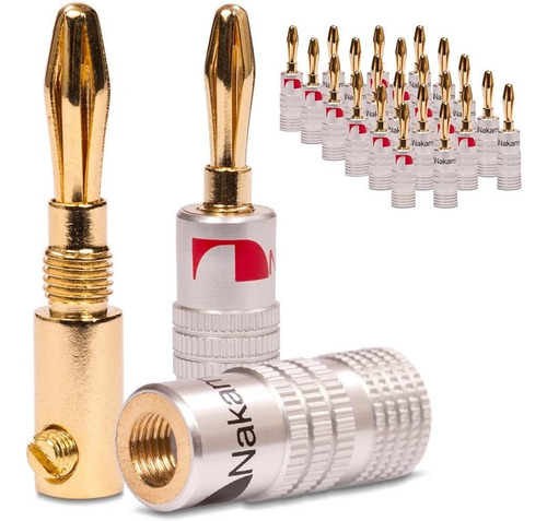 50 Plugs Nakamichi Banana Para Caixas Acusticas E Receiver
