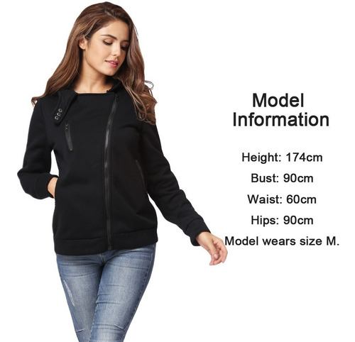 Sudadera Manga Larga Con Capucha Para Mujer