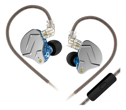 Auriculares In-ear Kz Zsn Pro Blue Azul con cable de 1,2 m (Con micrófono)