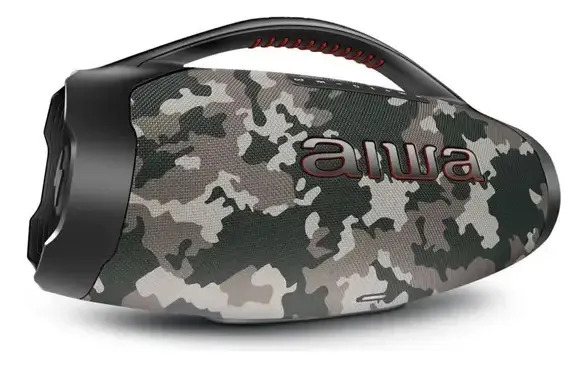 Caixa De Som Boombox Aiwa Aws bbs 01b 200w Ip66 30hs Cor Cinza Camuflando