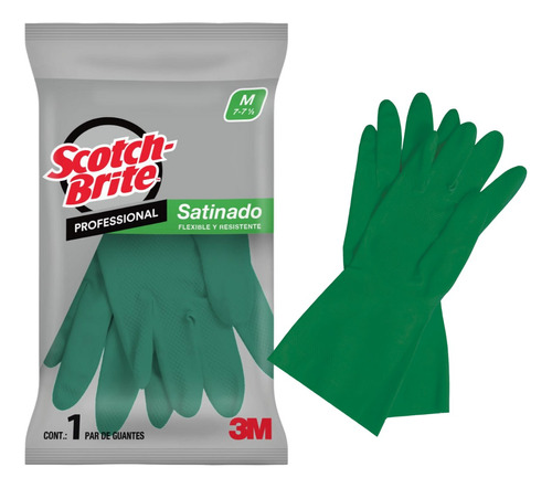 Guante Satinado Scotch-brite Professional Verde Mediano C/24