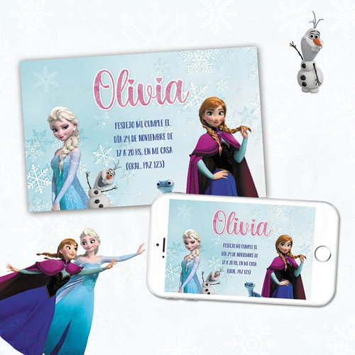 Invitación Digital Frozen 2 Personalizada Virtual