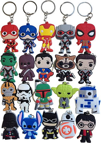 20 Llaveros Divertidos Marvel Disney Starwars Harry Potter 