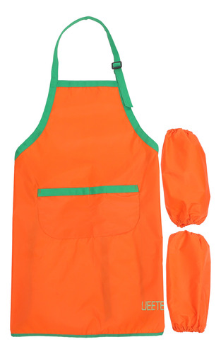 Delantal Artesanal Impermeable Naranja Para Pintar Tú Mismo