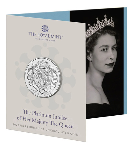 Moeda Oficial 2022 Jubileu Platina Rainha Lacrada - Encarte
