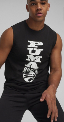 Playera Puma Basquet Sin Mangas De Algodón Talla M De Hombre (Usado)