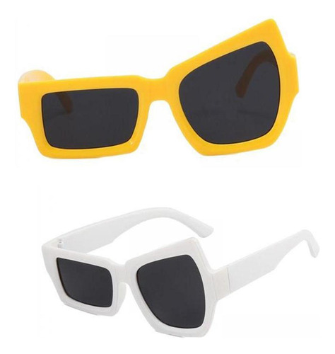 2 Gafas De Sol De Fiesta Vintage Asimétricas Para Hip Hop