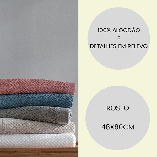 Toalha De Rosto Avulsa 100% Algodão Azul Yumi Buddemeyer
