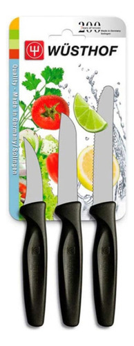 Juego 3 Piezas Cuchillo De Cocina Acero Negro Wusthof