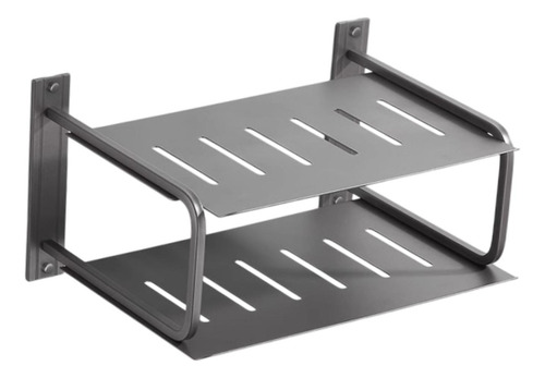 2 Capas Proyector Estante De La Pared Enrutador De Gris