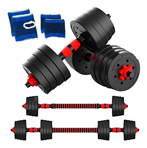 Set De Mancuernas 30kg Barra Armable Ajustable / Monevashop