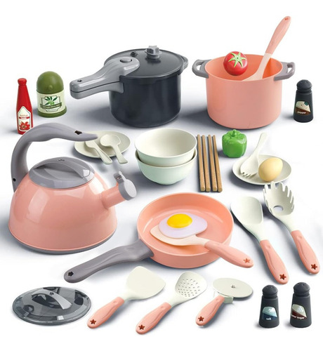 A Juego De Cocina Para Niños, 32 Piezas, Juguetes De Cocina