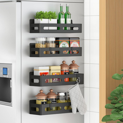Juego De 4 Estantes Magnéticos Para Especias Para Refrigera