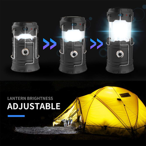 Linterna Led Solar Recargable Portátil Para Campamento Color
