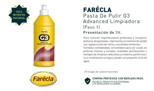 Imagen 3 de 9 de Pasta De Pulir Farecla G3 Advanced Limpiadora 1 Lt Ogus P1