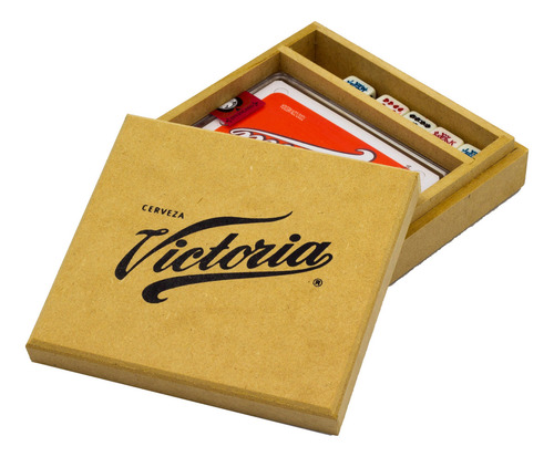 Caja De Madera Con Baraja Española Y 5 Dados: Cervezas