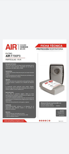 Filtro Air P100 Para Particulas Con Carbon Activado