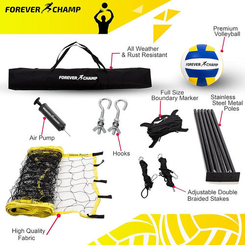 Red De Voleibol Forever Champ Con Pelota De 15x90cm