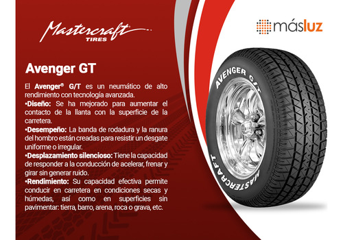 1 Llanta Avenger Gt Mastercraft P215/70r14 96t Sl