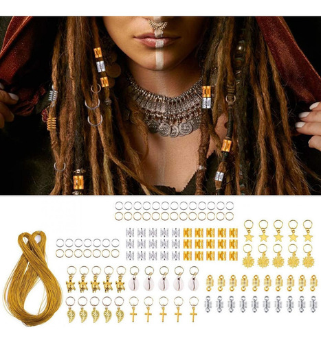 Anillos De Pelo Rastas Clip Cuerda Trenzas Metal Moda Sh