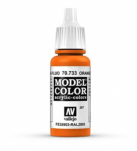 Pintura Fluorescente Naranja Vallejo, 17ml