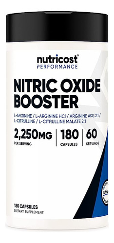 Booster Oxido Nitrico Ariginina Akg- Musculacion 2250mg 180u