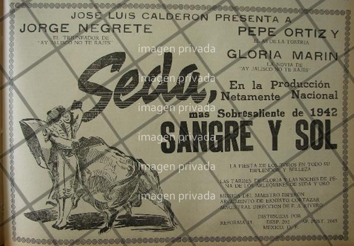 Cartelretro Pelicula. Seda, Sangre Y Sol 1941 Jorge Negrete