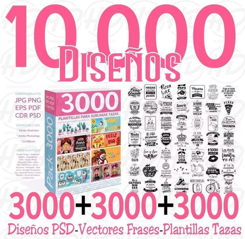 10mil Vectores De Frases + Plantillas + Formato Psd