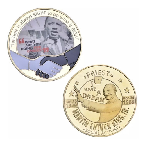 Moneda De Martin Luther King Jr. Bañada En Oro De 24k