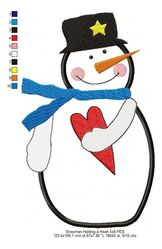 Matriz Para Bordados Maquina Navidad Muñeco De Nieves 3191