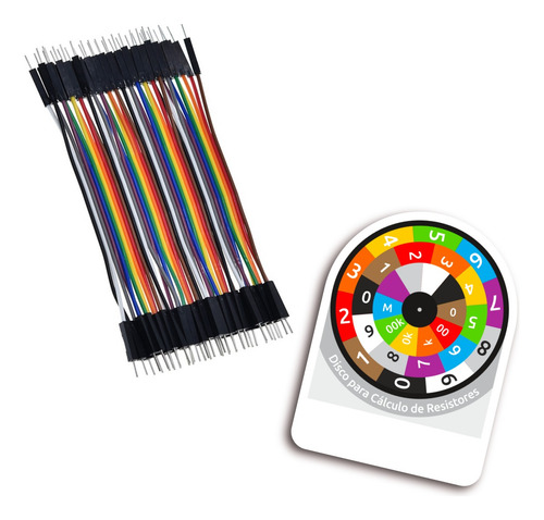 Cabo Wire Jumper Pequeno Conector Macho Macho 10cm 40 Fios