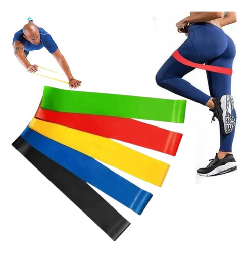 Kit 5 Faixa Elástica Super Mini Band Para Treino Exercícios