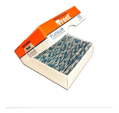Caja De Filos Treet Platinum Navaja Afeitar Barberia X 100