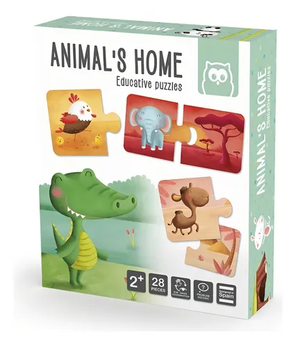 Puzzle Casita De Animales Ingles Montessori / Matekid´s