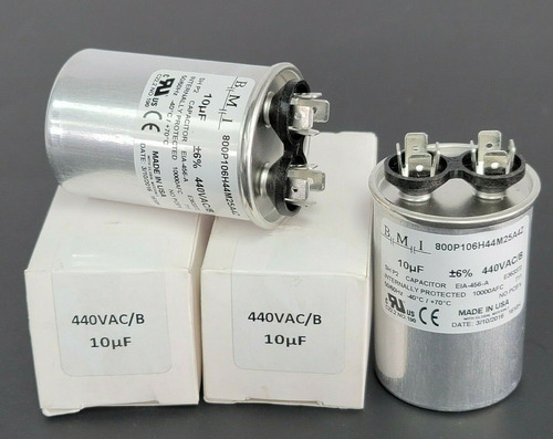 Lot Of 2 New Bmi 800p106h44m25a4z Capacitors 10uf 440vac Vvm