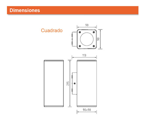 Imagen 3 de 6 de Aplique Bidireccional Ledvance Apto Intemperie Por E631