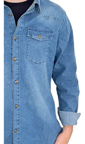 Imagen 5 de 9 de Camisa Jony Hombre Azul Elastizada