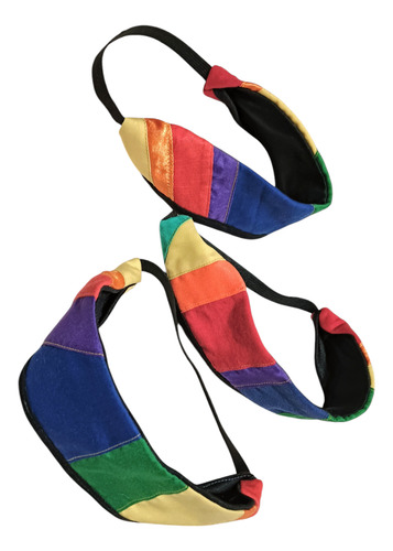 Vincha De Diseño Para El Pelo Tela Lgbt Upcycling Patchwork Lgbt Borde Simple Negro