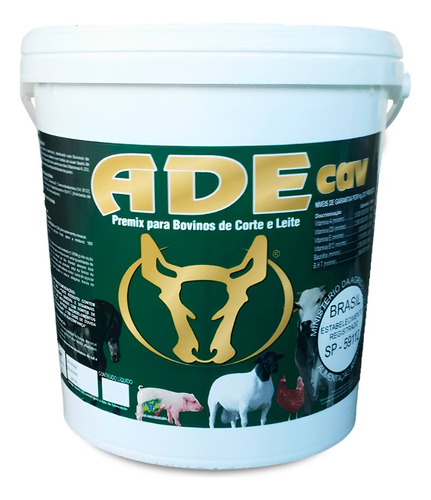 Ade Cav Premix Agrocave 10kg Gado Rebanho Suino Cavalo Aves