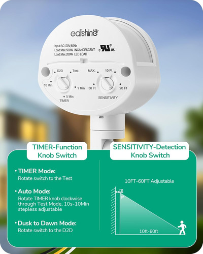 Sensor De Movimiento Edishine, Detector De Movimiento De Rep