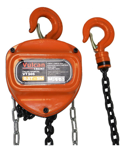 Sistema Manual De Içamento Para 500 Kg - Vt505 Vulcan Trent