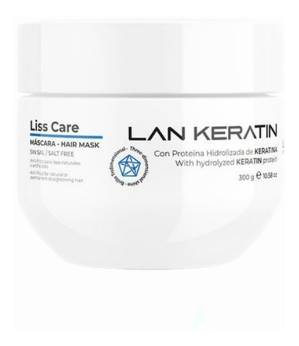 Máscara Capilar Liss Care Lan Keratin Liso Perfecto 300g.