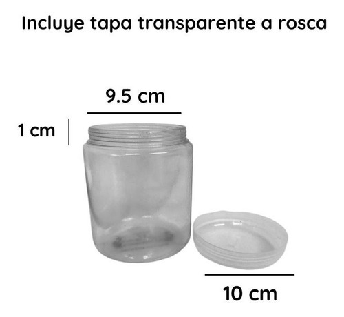 Imagen 3 de 10 de Potes Plasticos 1000 Cc Redondo Pvc X 75 Un.