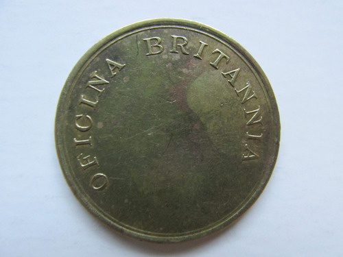 Antigua Ficha Salitrera Of Britania Vale $ 1 Peso Mercaderia (Usado)