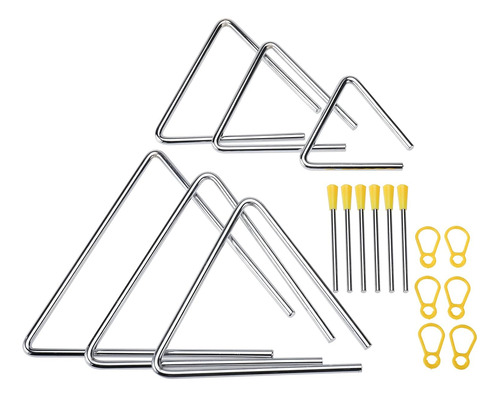 Patioer Juego De 6 Instrumentos Triangulares (4 Pulgadas, 5