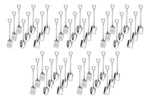 comprar 45 Piezas De Pala, Cuchara, Tenedor, Cuchara De Café, Mango