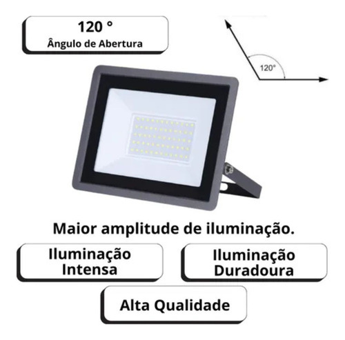 Refletor Led 100w 6.000k Frio Bivolt Ip65 120° Paesaggio